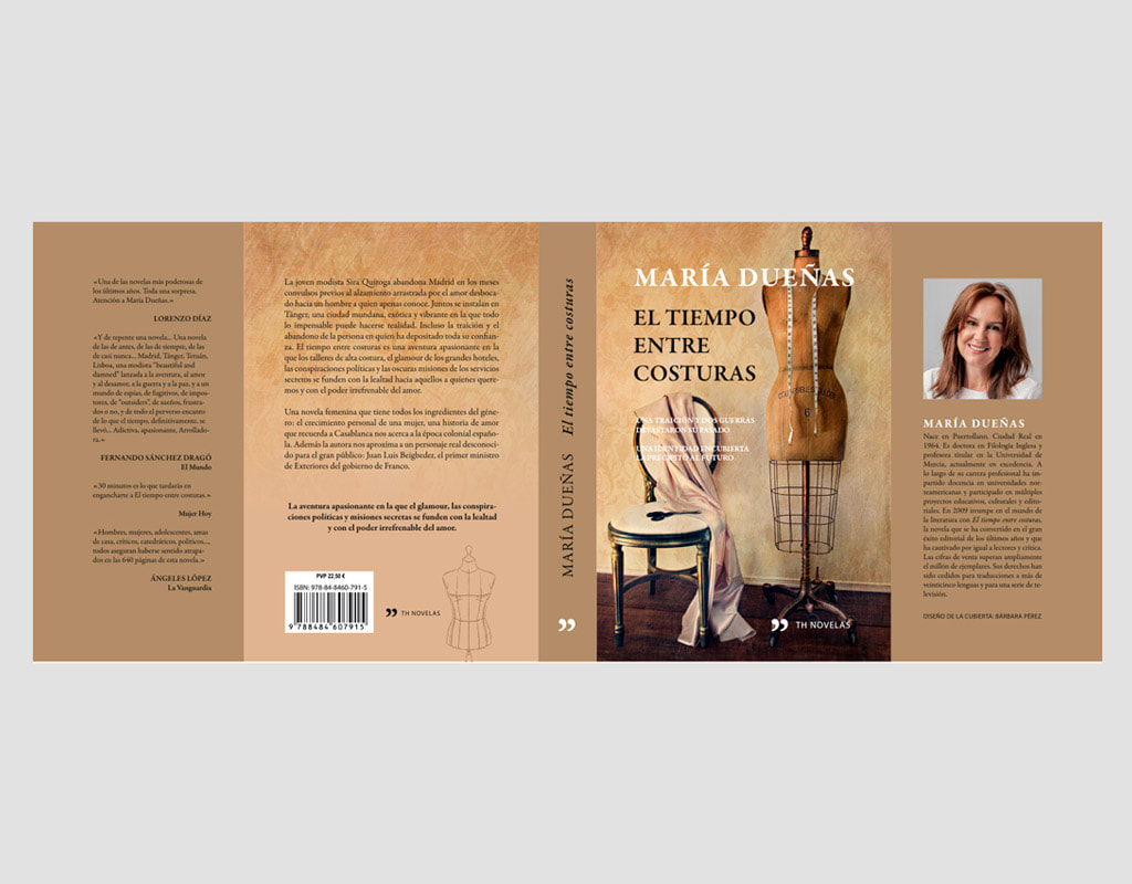Propuesta de diseño para el cover del libro de María Dueñas "El tiempo entre costuras"