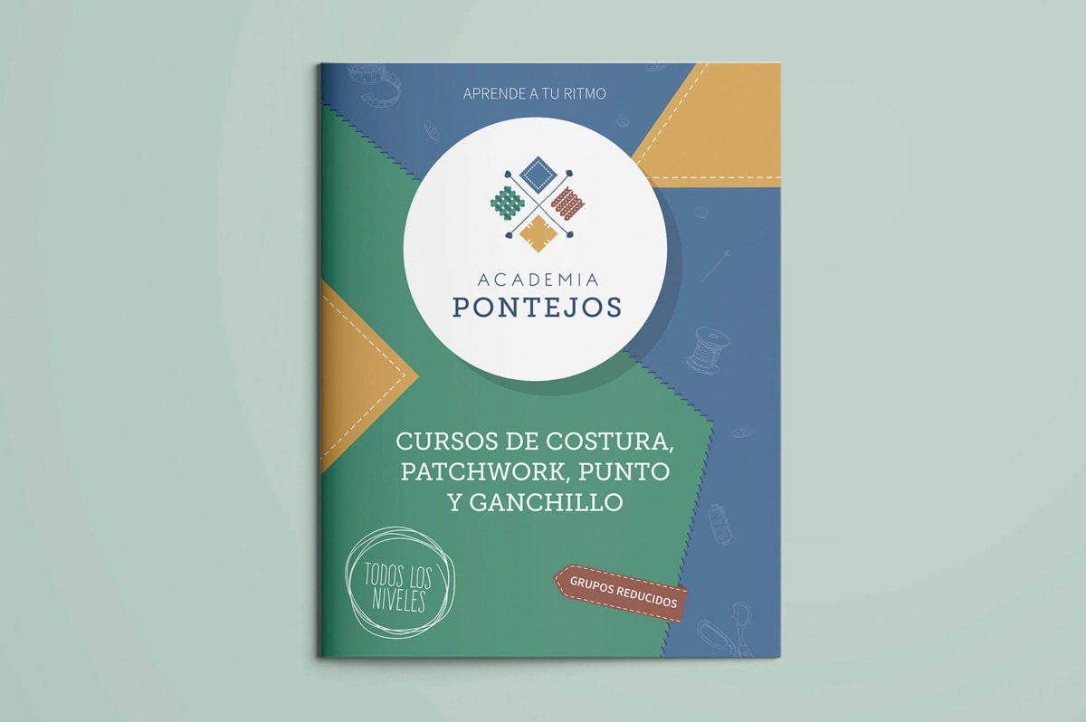 Diseño de folletos publicitarios para Academia Pontejos