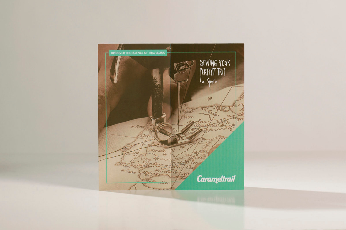Diseño de folletos publicitarios para la Agencia de viajes Carameltrail