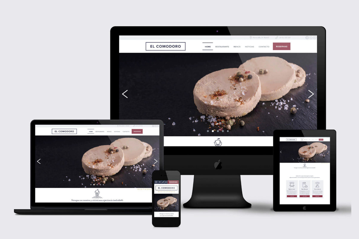 Diseño de páginas web WordPress para el Restaurante El Comodoro