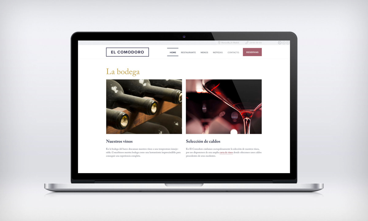 Diseño de páginas web WordPress para el Restaurante El Comodoro