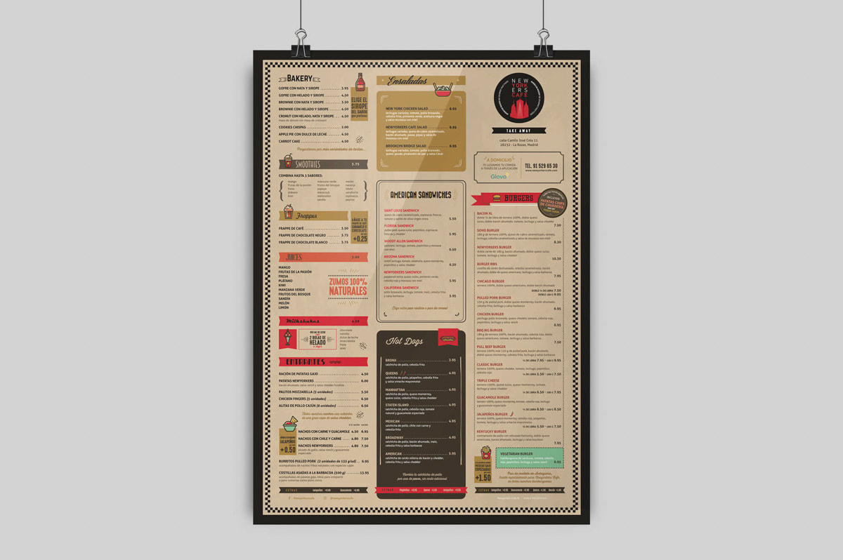 Diseño de carta de restaurante