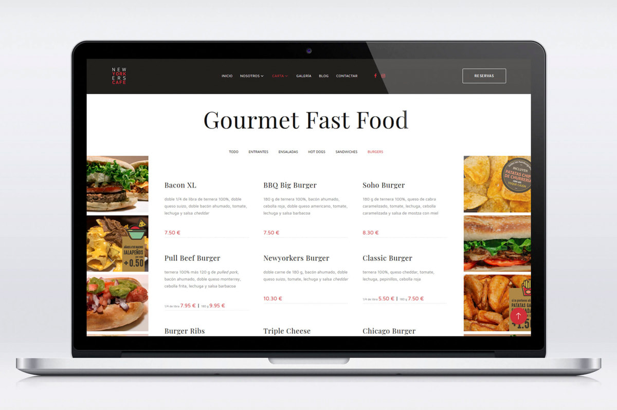 Diseño de Página web para Burger