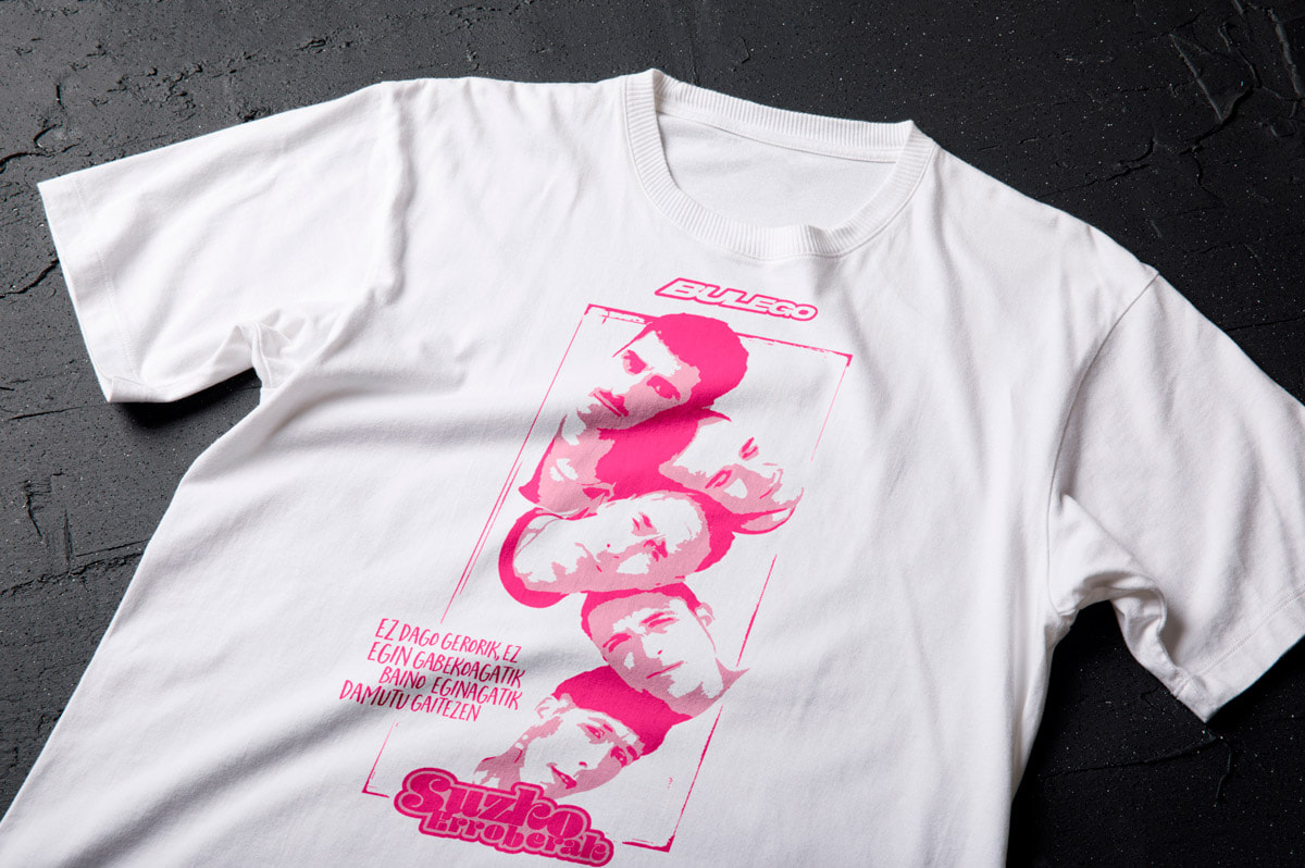 Diseño de camiseta para el grupo de música pop Bulego