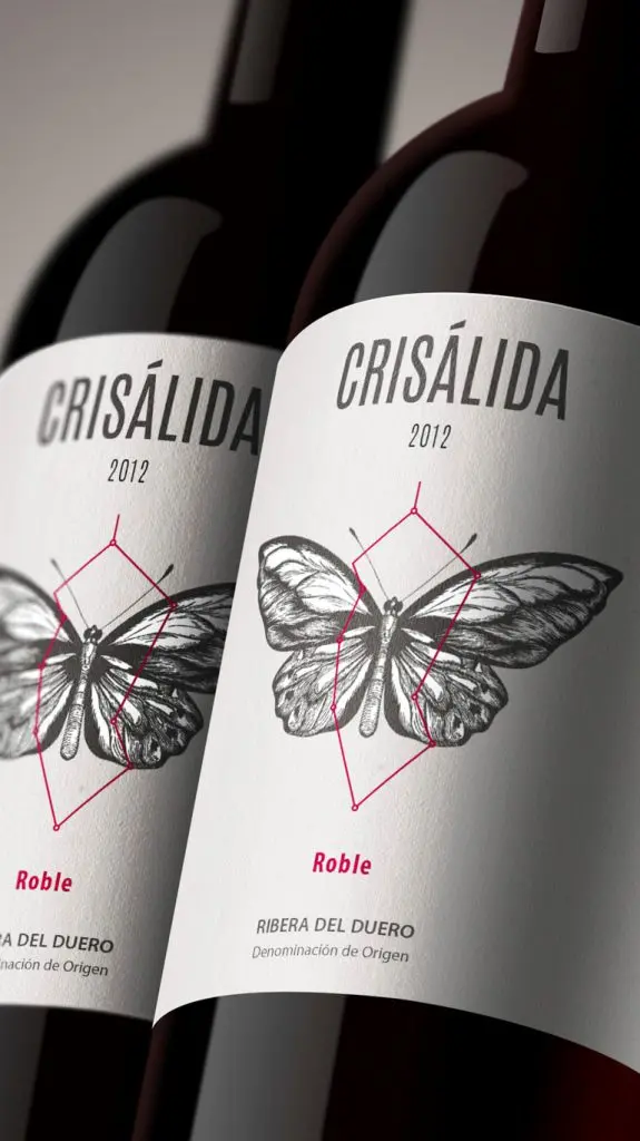 Diseño de etiqueta de vino para Vinos Crisálida