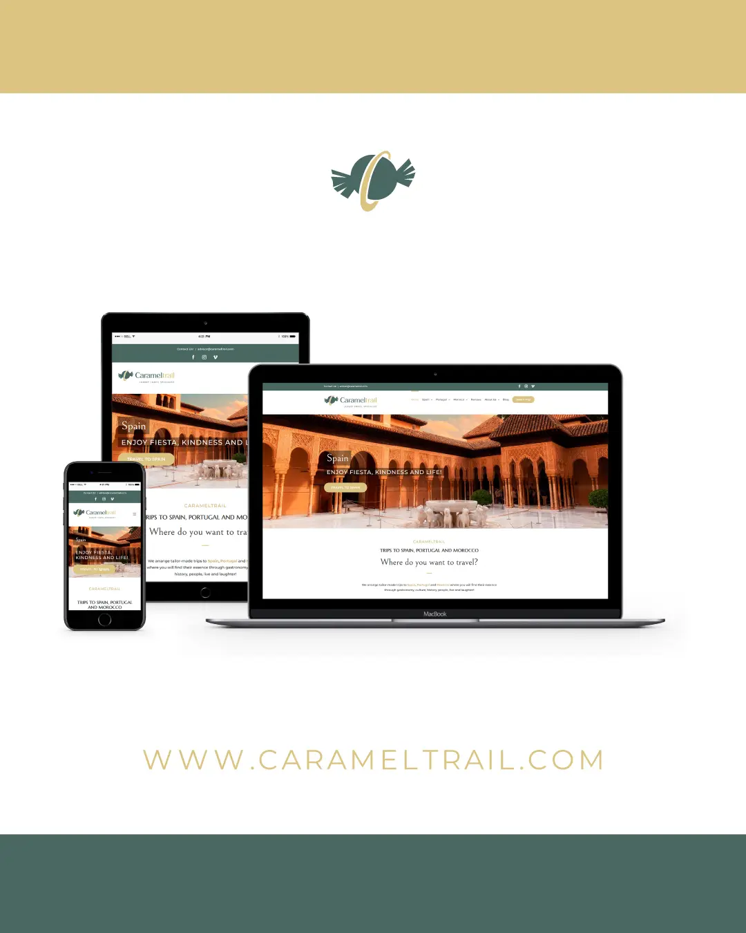 Página web para Carameltrail, agencia de viajes de lujo por España, Portugal y Marruecos