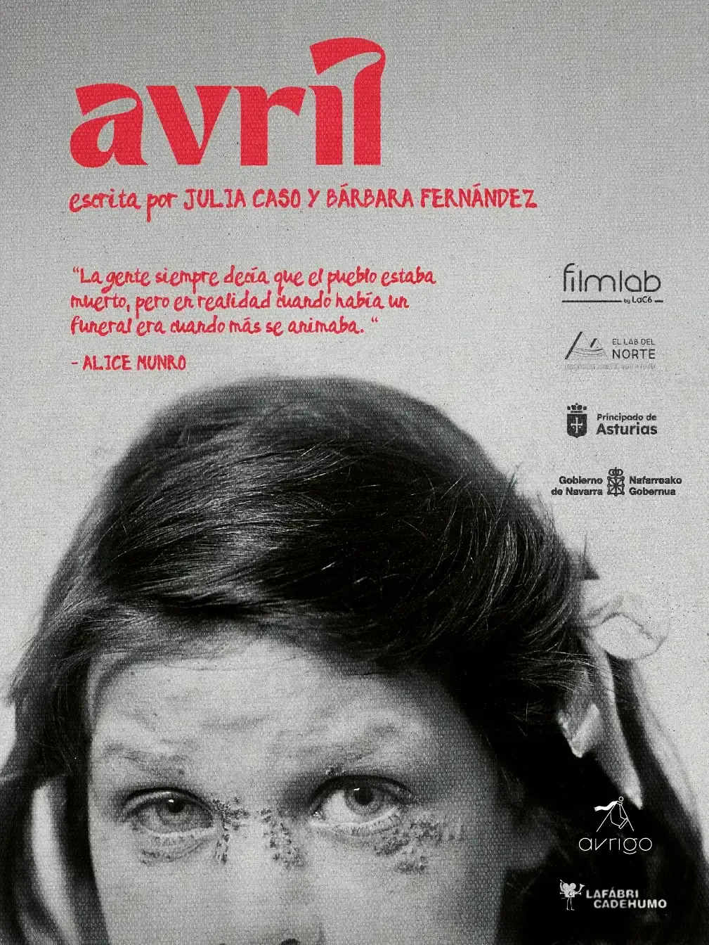 Cartel para el cortometraje «Avril», escrito por Julia Caso y Bárbara Fernández Cartel para el cortometraje «Avril», escrito por Julia Caso y Bárbara Fernández